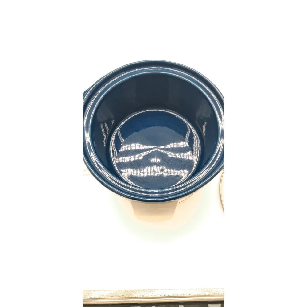 Vintage Rival Crock-Pot Model 3100 3.5 Qt Slow Cooker - Blue Stone - Fruit Vine